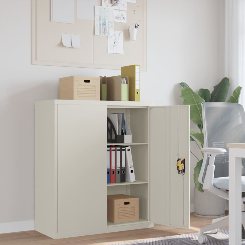 vidaXL Kantoorkast met 2 deuren 90 cm staal grijs