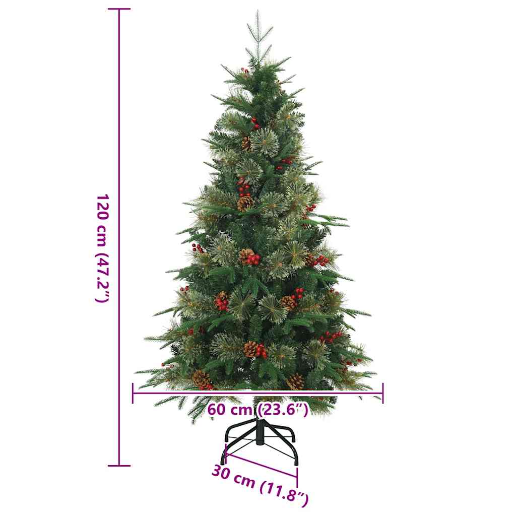 vidaXL Kunstmatige Hinged Kerstboom met 150 LED Groen 120 cm PE en PVC