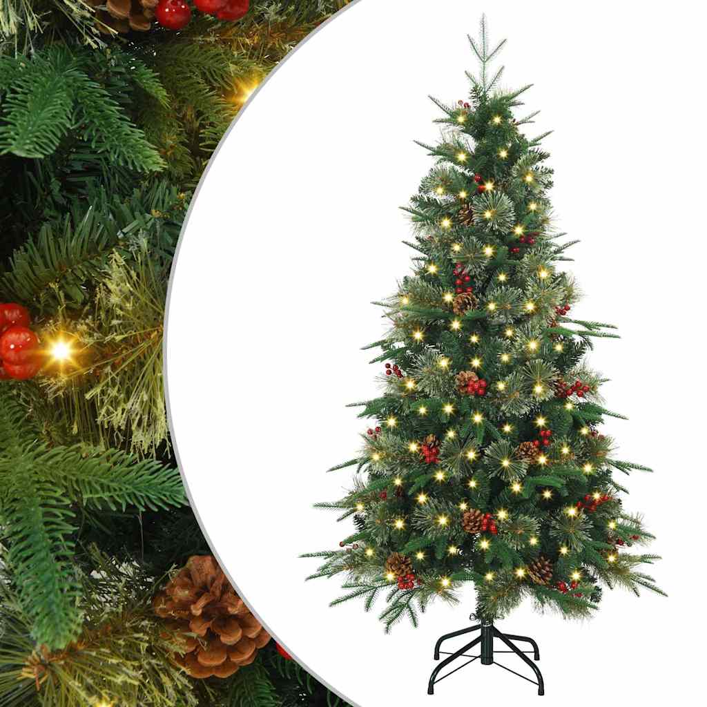 vidaXL Kunstmatige Hinged Kerstboom met 150 LED Groen 120 cm PE en PVC