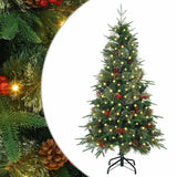 vidaXL Kunstmatige Hinged Kerstboom met 150 LED Groen 120 cm PE en PVC