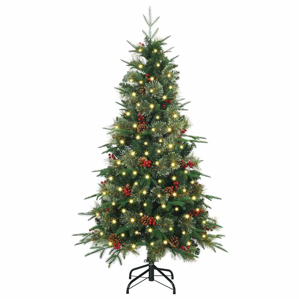 vidaXL Kunstmatige Hinged Kerstboom met 150 LED Groen 120 cm PE en PVC