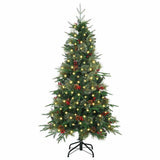 vidaXL Kunstmatige Hinged Kerstboom met 150 LED Groen 120 cm PE en PVC