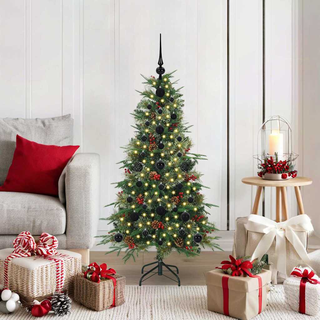 vidaXL Kunstmatige Hinged Kerstboom met 150 LED Groen 120 cm PE en PVC