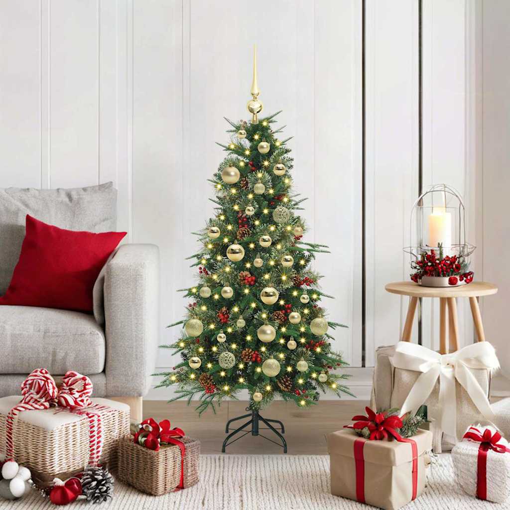 vidaXL Kunstmatige Hinged Kerstboom met 150 LED Groen 120 cm PE en PVC