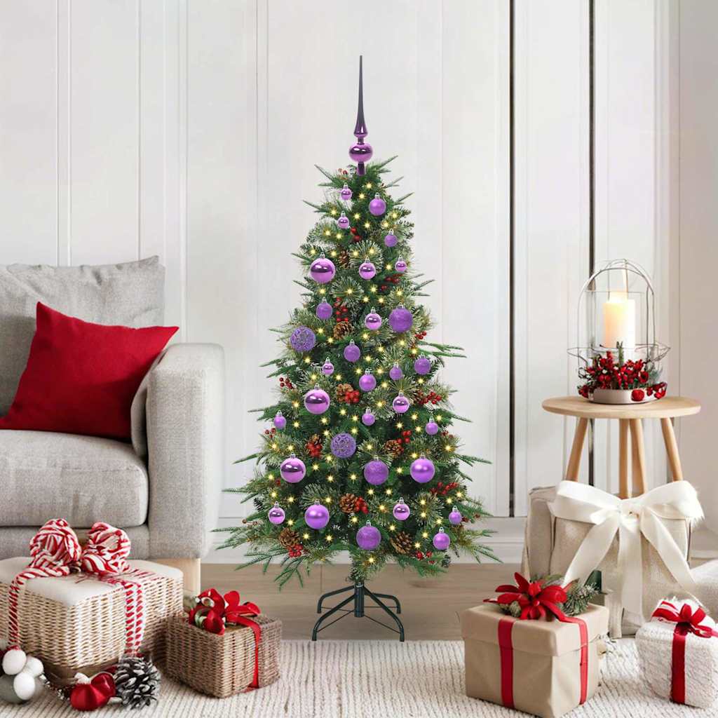 vidaXL Kunstmatige Hinged Kerstboom met 150 LED Groen 120 cm PE en PVC