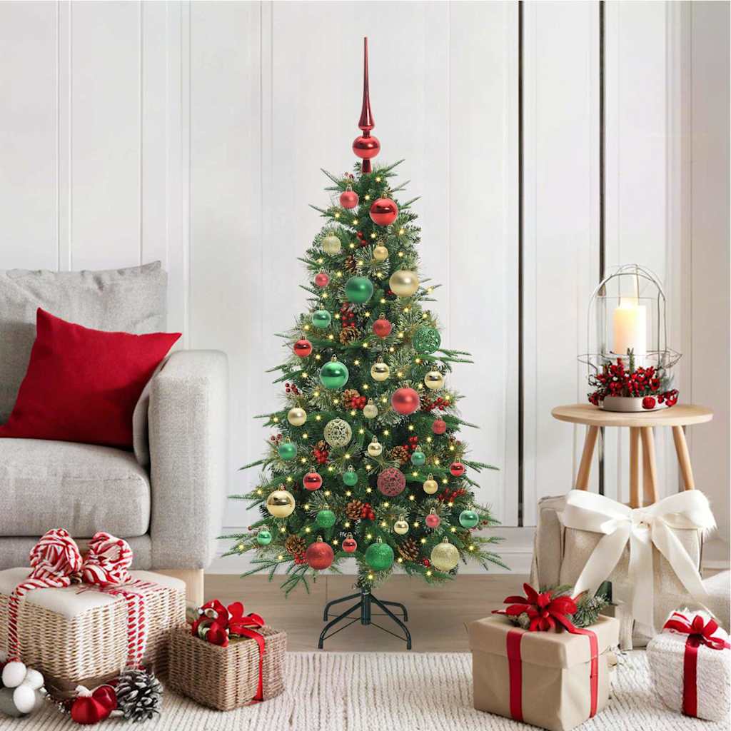 vidaXL Kunstmatige Hinged Kerstboom met 150 LED Groen 120 cm PE en PVC