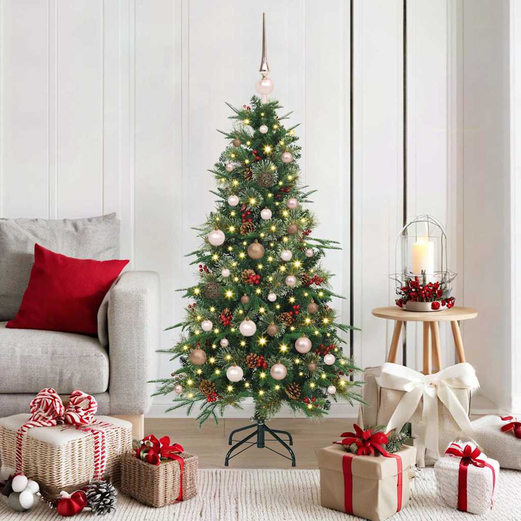 vidaXL Kunstmatige Hinged Kerstboom met 150 LED Groen 120 cm PE en PVC
