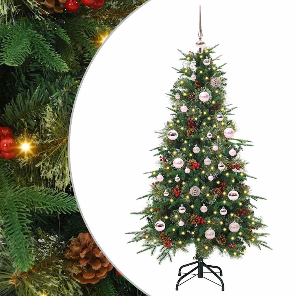 vidaXL Kunstmatige Hinged Kerstboom met 150 LED Groen 120 cm PE en PVC