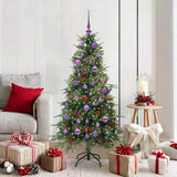 vidaXL Kunstmatige Hinged Kerstboom met 150 LED Groen 120 cm PE en PVC