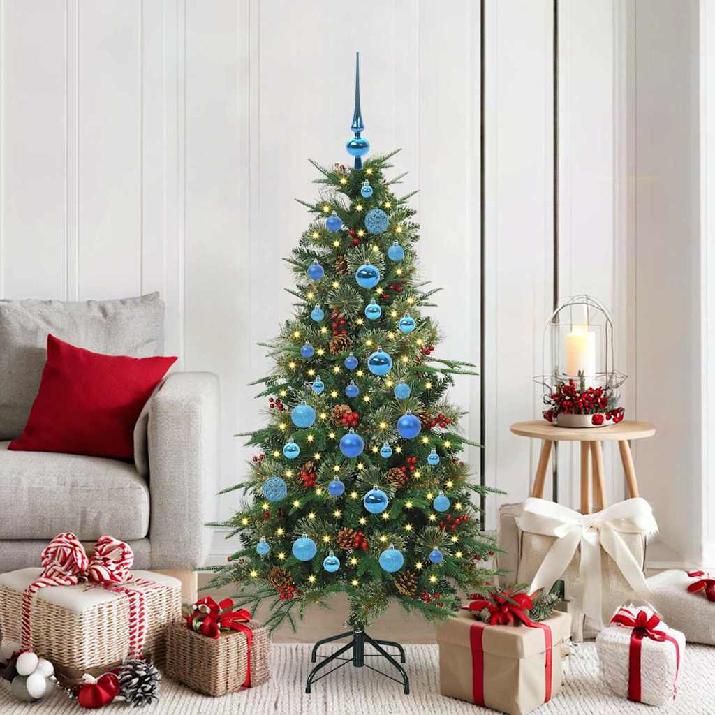 vidaXL Kunstmatige Hinged Kerstboom met 150 LED Groen 120 cm PE en PVC