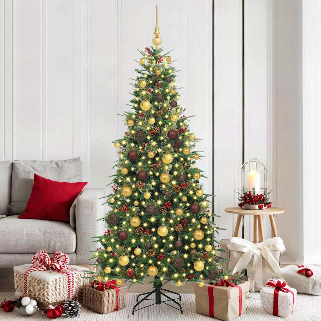 vidaXL Kunstmatige Hinged Kerstboom met 150 LED Groen 120 cm PE en PVC