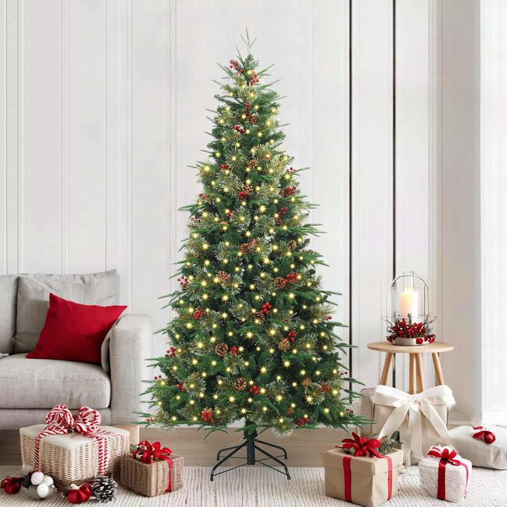 vidaXL Kunstmatige Hinged Kerstboom met 150 LED Groen 120 cm PE en PVC