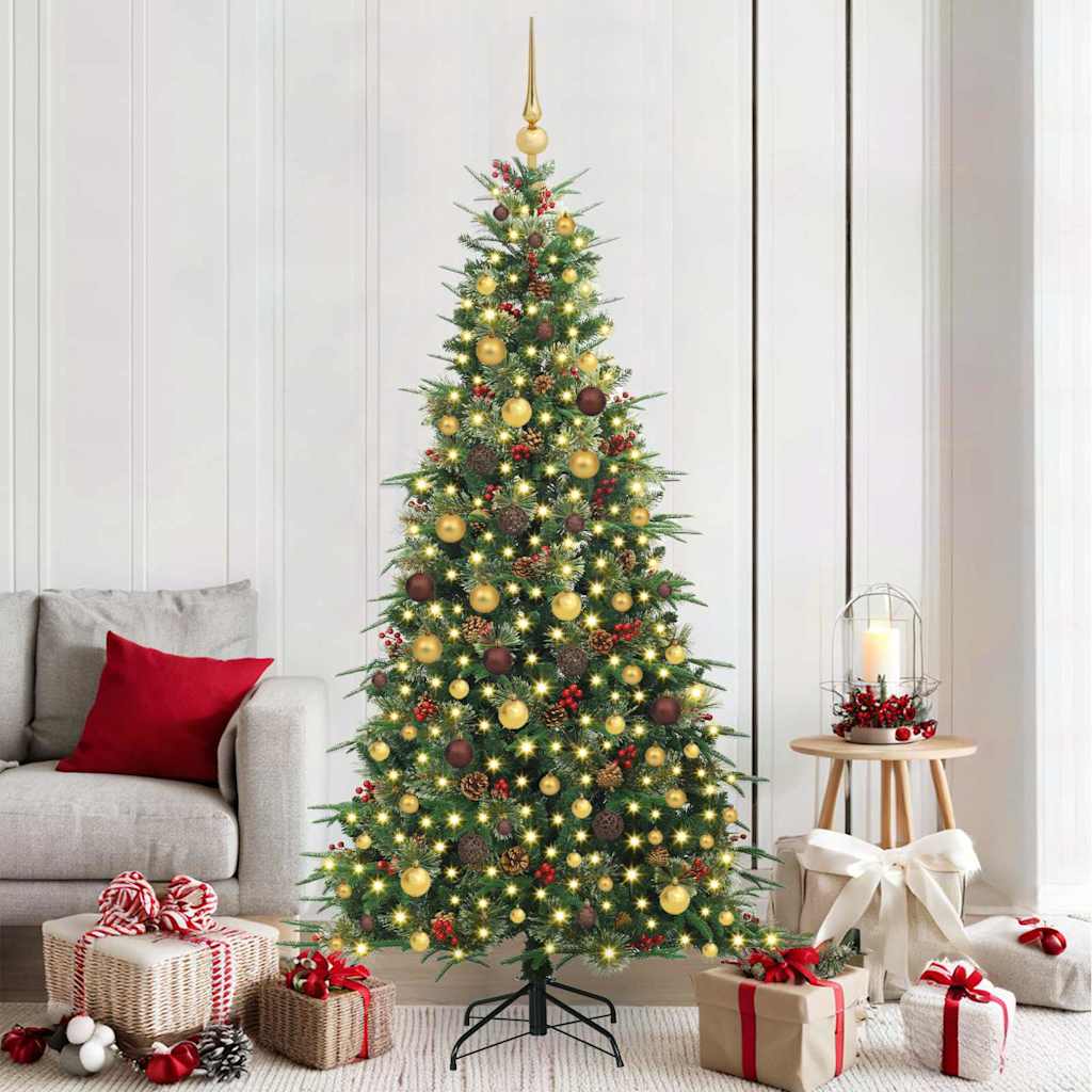 vidaXL Kunstmatige Hinged Kerstboom met 150 LED Groen 120 cm PE en PVC