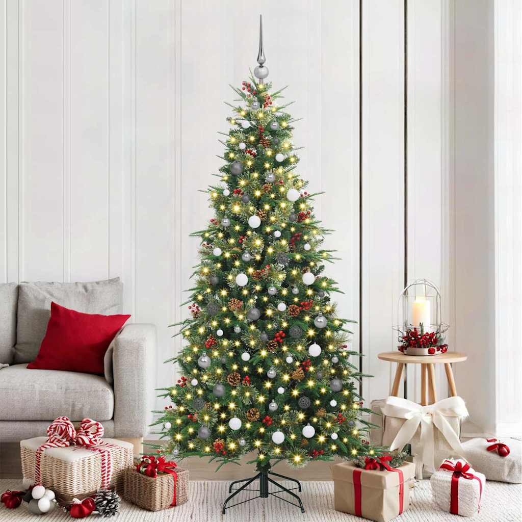 vidaXL Kunstmatige Hinged Kerstboom met 150 LED Groen 120 cm PE en PVC