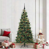 vidaXL Kunstmatige Hinged Kerstboom met 150 LED Groen 120 cm PE en PVC