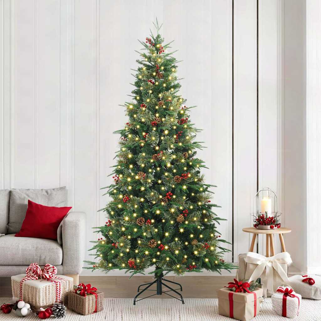 vidaXL Kunstmatige Hinged Kerstboom met 150 LED Groen 120 cm PE en PVC