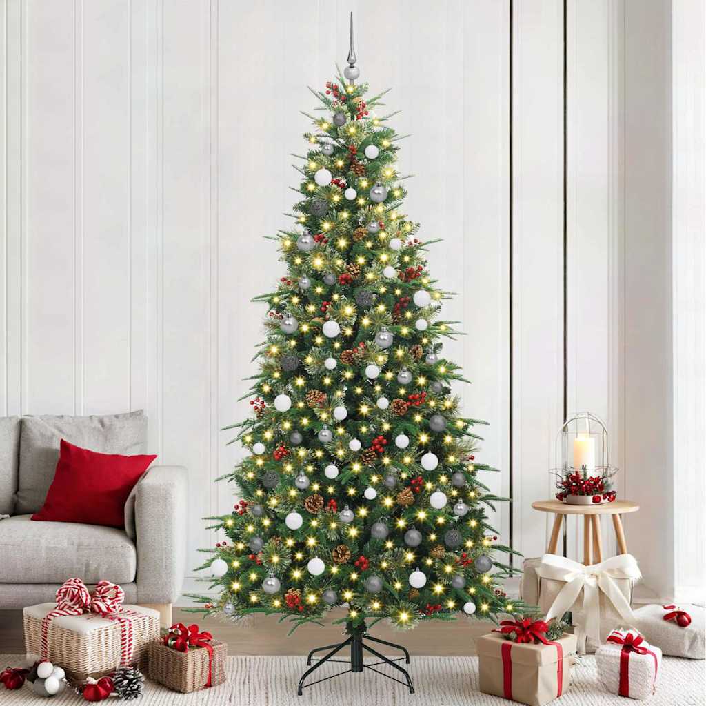 vidaXL Kunstmatige Hinged Kerstboom met 150 LED Groen 120 cm PE en PVC