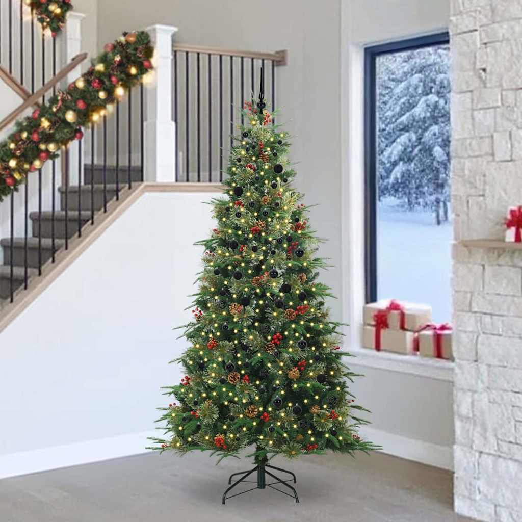 vidaXL Kunstmatige Hinged Kerstboom met 150 LED Groen 120 cm PE en PVC