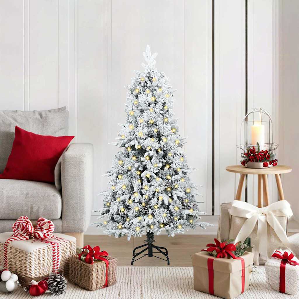 vidaXL Kunstmatige Hinged Kerstboom met 150 LED Groen 120 cm PE en PVC