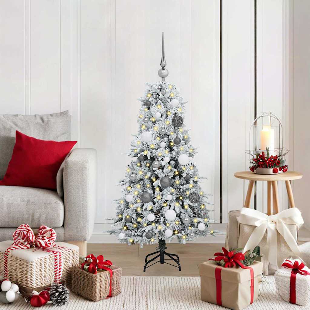 vidaXL Kunstmatige Hinged Kerstboom met 150 LED Groen 120 cm PE en PVC