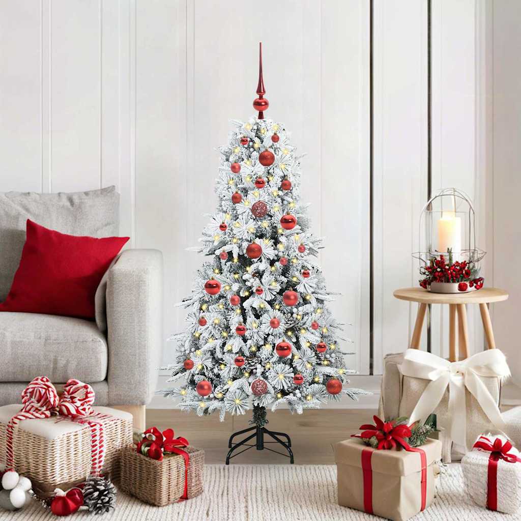 vidaXL Kunstmatige Hinged Kerstboom met 150 LED Groen 120 cm PE en PVC