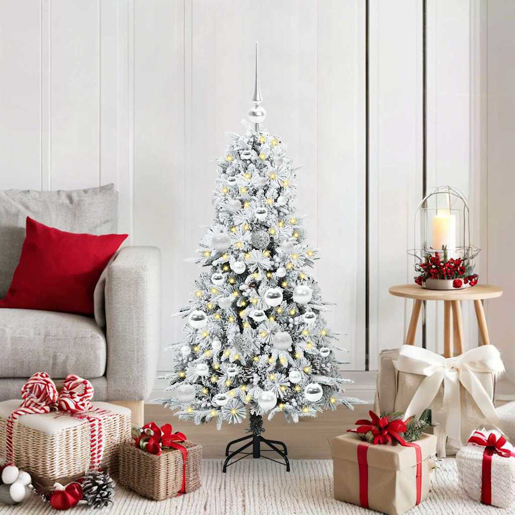 vidaXL Kunstmatige Hinged Kerstboom met 150 LED Groen 120 cm PE en PVC