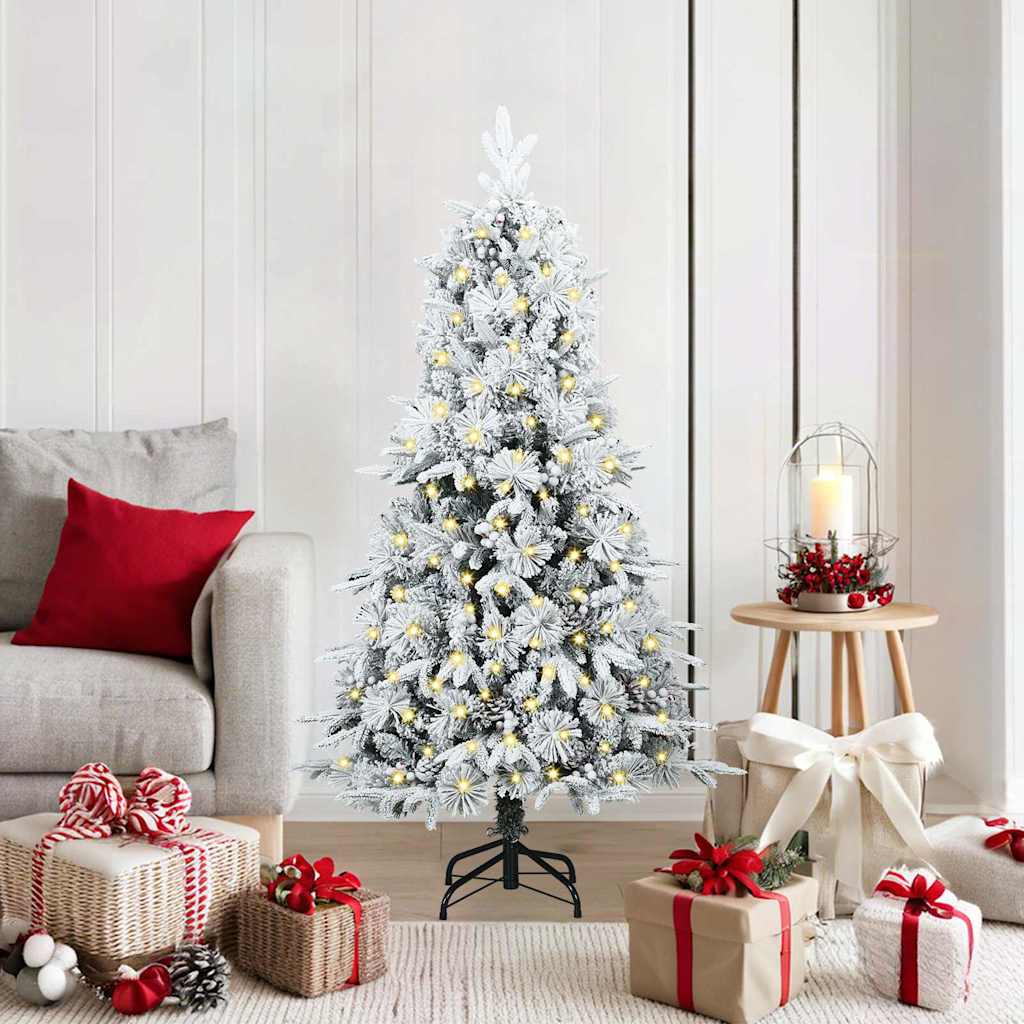 vidaXL Kunstmatige Hinged Kerstboom met 150 LED Groen 120 cm PE en PVC