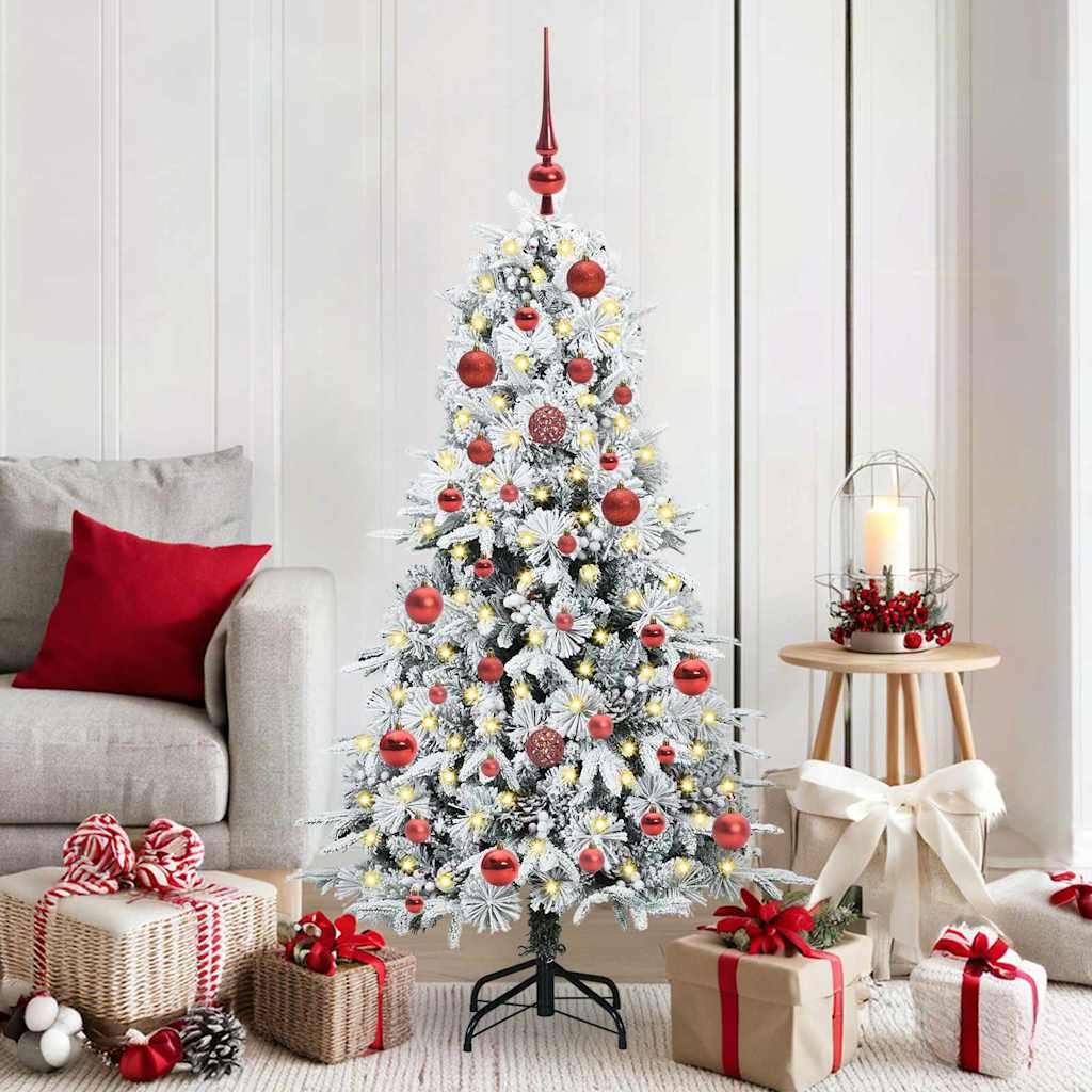 vidaXL Kunstmatige Hinged Kerstboom met 150 LED Groen 120 cm PE en PVC
