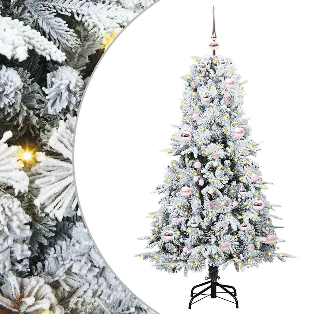 vidaXL Kunstmatige Hinged Kerstboom met 150 LED Groen 120 cm PE en PVC