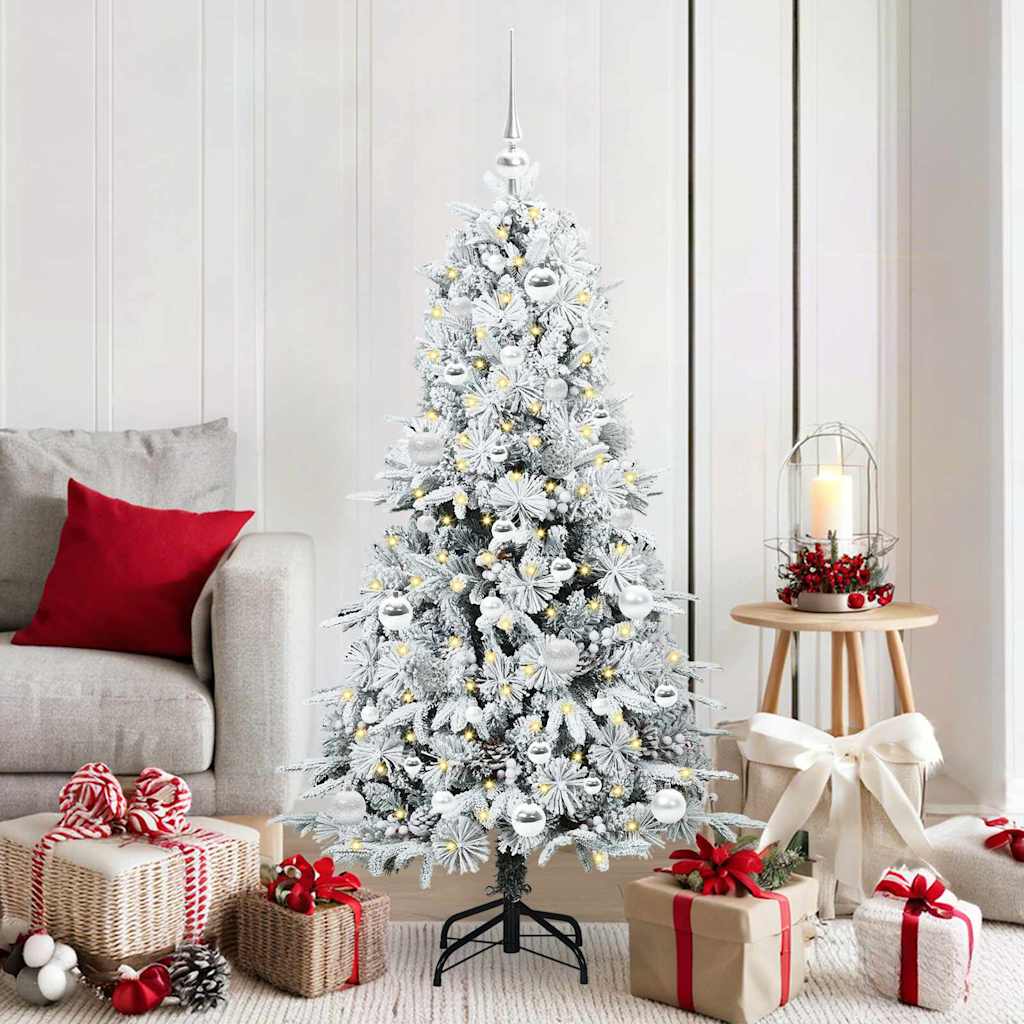 vidaXL Kunstmatige Hinged Kerstboom met 150 LED Groen 120 cm PE en PVC