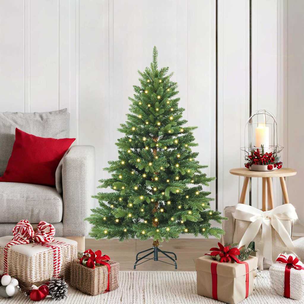 vidaXL Kunstkerstboom met 150 LED met standaard Groen 150 cm PE en PVC