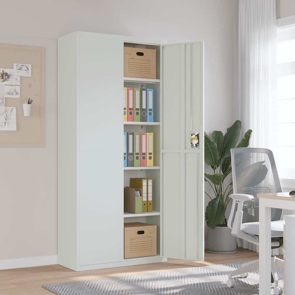 vidaXL Kantoorkast met 2 deuren 90 cm staal grijs