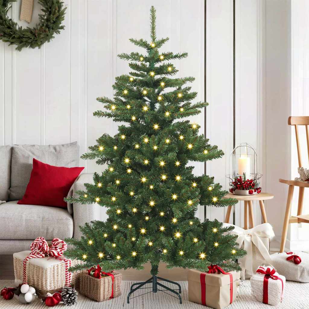 vidaXL Kunstmatige Hinged Kerstboom Groen 150 cm PVC en Staal