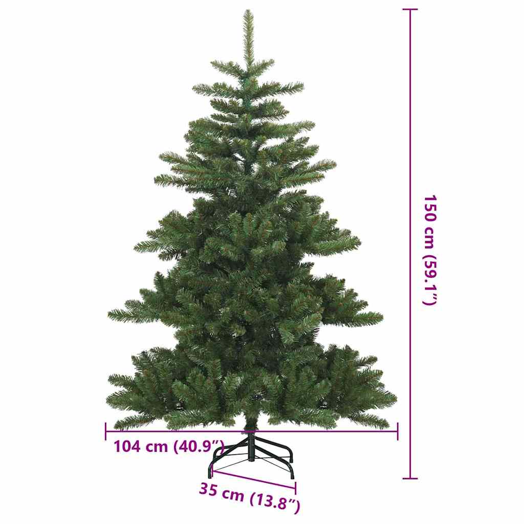 vidaXL Kunstmatige Hinged Kerstboom Groen 150 cm PVC en Staal