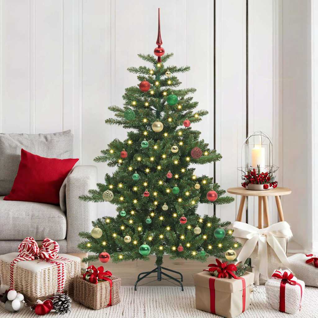 vidaXL Kunstmatige Hinged Kerstboom Groen 150 cm PVC en Staal