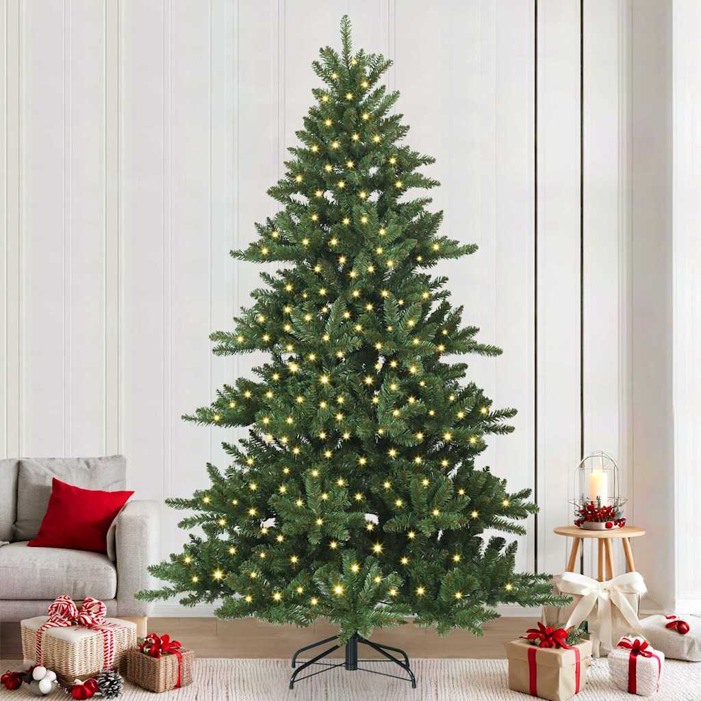 vidaXL Kunstmatige Hinged Kerstboom Groen 150 cm PVC en Staal
