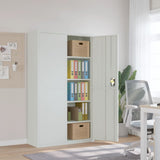 vidaXL Archiefkast 105x40x180 cm staal wit