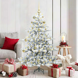 vidaXL Kunstmatige Hinged Kerstboom Groen 150 cm PVC en Staal