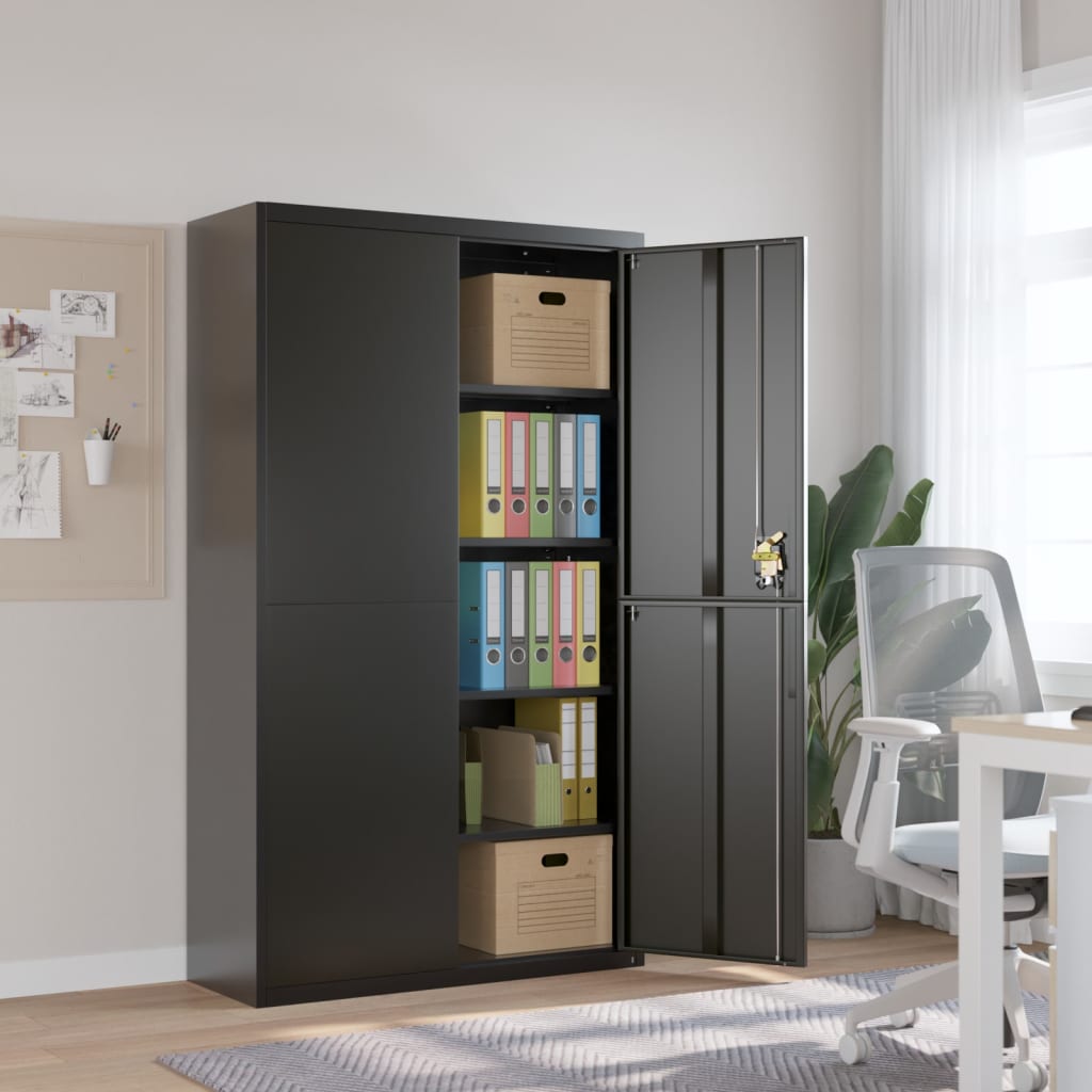 vidaXL Archiefkast 105x40x180 cm staal wit