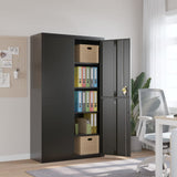 vidaXL Archiefkast 105x40x180 cm staal wit