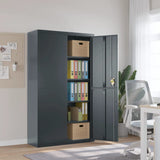 vidaXL Archiefkast 105x40x180 cm staal wit