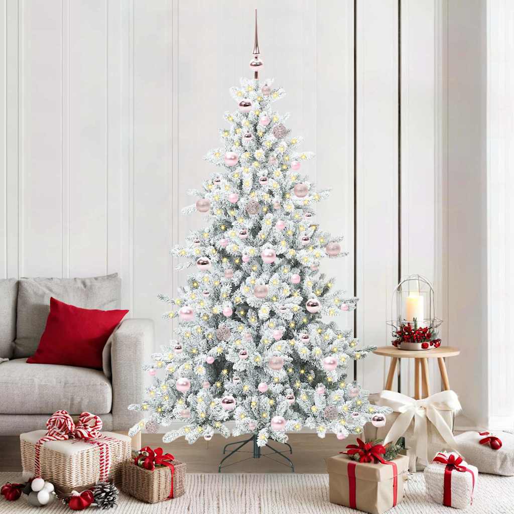 vidaXL Kunstmatige Hinged Kerstboom Groen 150 cm PVC en Staal