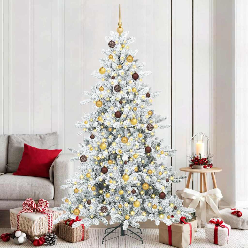 vidaXL Kunstmatige Hinged Kerstboom Groen 150 cm PVC en Staal