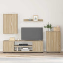 vidaXL Tv-meubelset Wandgemonteerd 4 pcs Wit Bewerkt hout