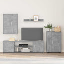 vidaXL Tv-meubelset Wandgemonteerd 4 pcs Wit Bewerkt hout