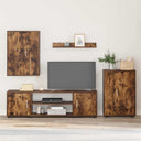 vidaXL Tv-meubelset Wandgemonteerd 4 pcs Wit Bewerkt hout