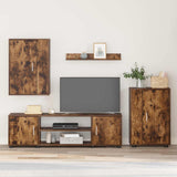 vidaXL Tv-meubelset Wandgemonteerd 4 pcs Wit Bewerkt hout