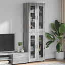 vidaXL Highboard met plank FLORIN Wit 60 x 35 x 182 cm Bewerkt hout