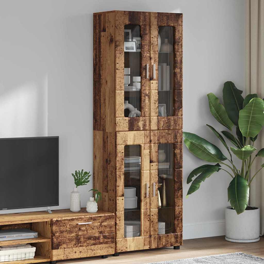 vidaXL Highboard met plank FLORIN Wit 60 x 35 x 182 cm Bewerkt hout