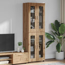 vidaXL Highboard met plank FLORIN Wit 60 x 35 x 182 cm Bewerkt hout
